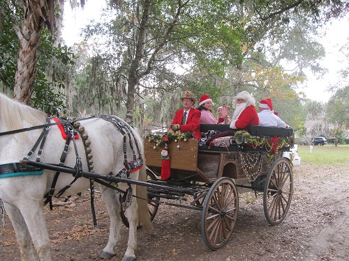 Santa cart at Merry Melrose Christmas parade 2019